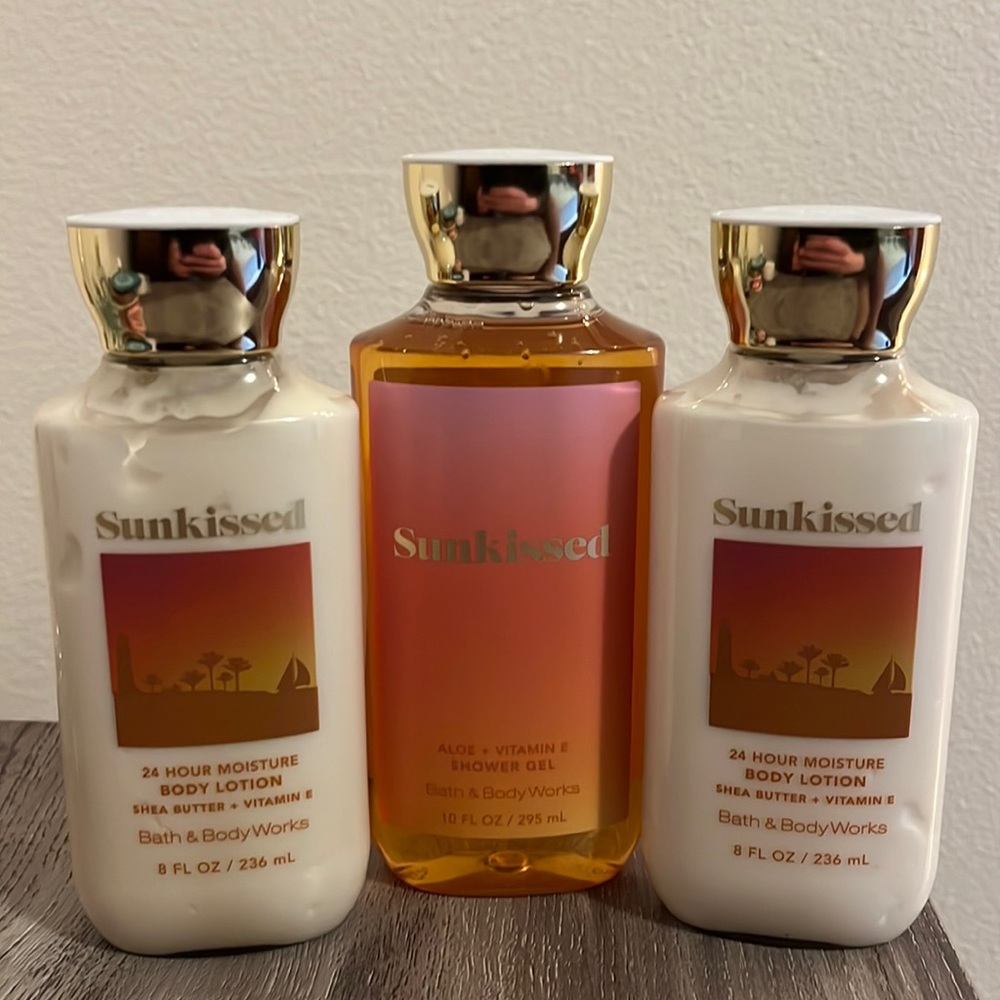 Bath and Body Works 3 Pack SUNKISSED Shower Gel/Body Lotion